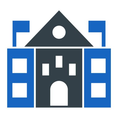 Bina. Web simgesi basit illüstrasyon