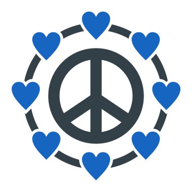 Kalp vektör simgesi. Tarzıdır bicolor düz sembolü, mavi ve beyaz renkler, yuvarlak açılar, siyah arka plan