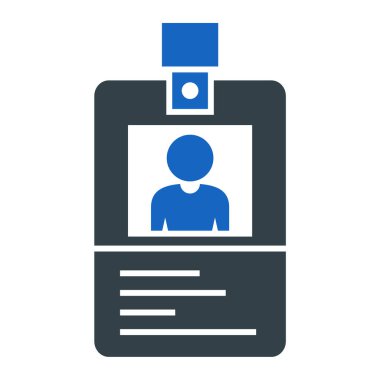 Kimlik kartı simgesi. düz dizayn biçimi 10