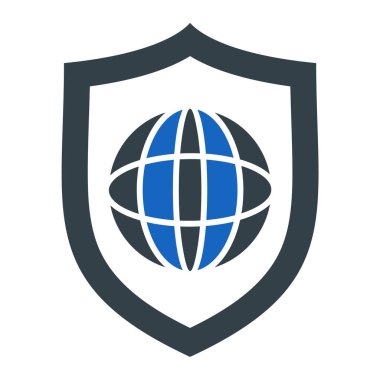 Asma kilit ikonlu bir kalkan. vektör illüstrasyonu