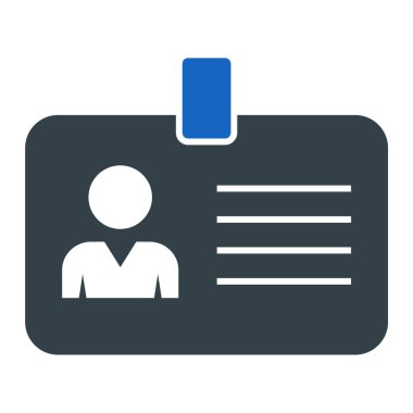 Kimlik kartı simgesi. düz dizayn biçimi 10