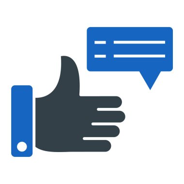 İleti ikonu vektör illüstrasyonuyla başparmağınızı kaldırın