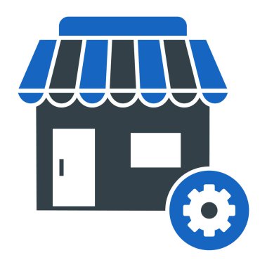 Mağaza. Web simgesi vektör illüstrasyonu