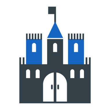 Şato ikonu. Web için ortaçağ inşa vektör simgelerinin basit illüstrasyonu