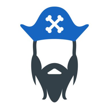 Korsan ikonu. Web için polis kafatası vektör simgelerinin düz çizimi