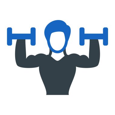 fitness ve vücut geliştirme simgesi, vektör illüstrasyonu