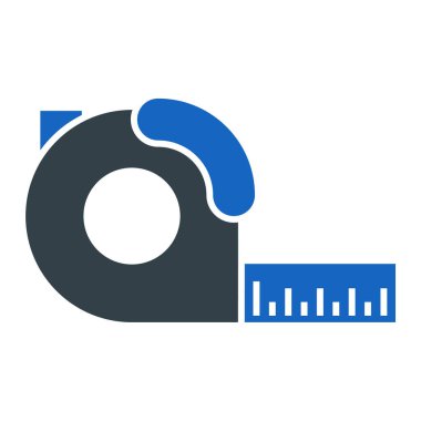 mezura simgesi. Web için rulet inşa vektör simgelerinin özet çizimi