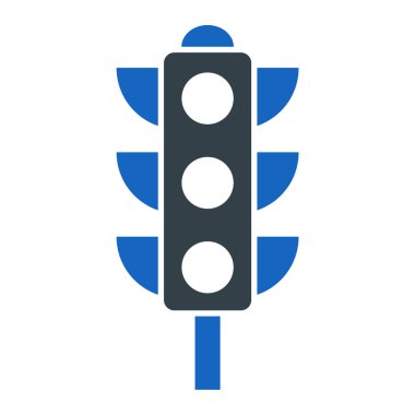 Trafik ışığı düz simgesi, vektör illüstrasyonu