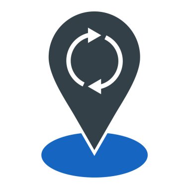 Harita işaretleyici simgesi. Web tasarımı için basit konum pin vektör simgeleri çizimi