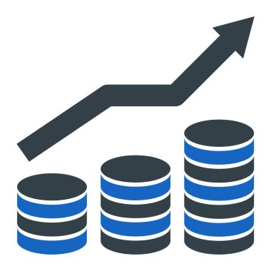 Mali büyüme vektör simgesi. düz biçim beyaz arkaplanda izole edilmiştir.