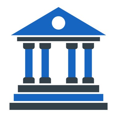 Banka binası ikonu. Vektör illüstrasyonu