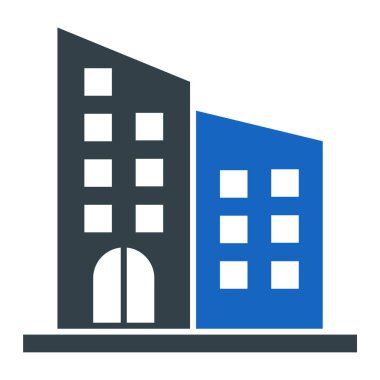 Bina. Web simgesi basit illüstrasyon