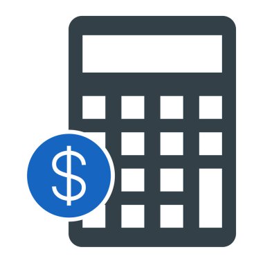 Bozuk para ikonlu hesap makinesi. vektör illüstrasyonu