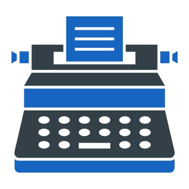 Daktilo. Web simgesi vektör illüstrasyonu