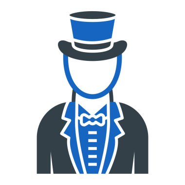 Şapkalı adam, vektör çizimi.