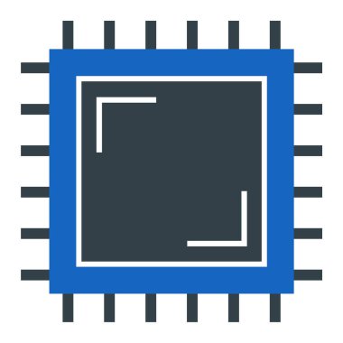 İşlemci. Web simgesi basit illüstrasyon