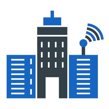 şehir binası simgesi, vektör illüstrasyonu