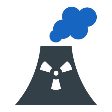 Nükleer enerji santrali ikon vektör çizimi tasarımı