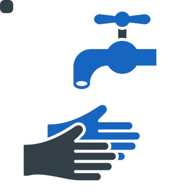 Musluk ikonu. Web için el yıkama vektör simgelerinin basit gösterimi