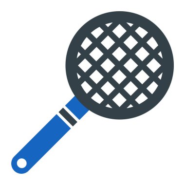 Kızartma tavası. Beyaz arkaplanda izole edilmiş web tasarımı için mutfak gereçleri vektör simgelerinin basit çizimi