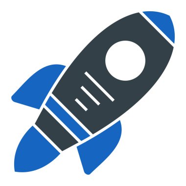 Roket. Web simgesi basit illüstrasyon