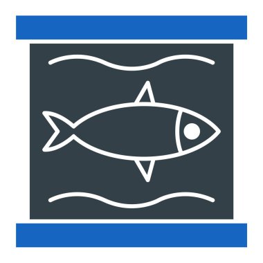 balık simgesi vektör illüstrasyonu