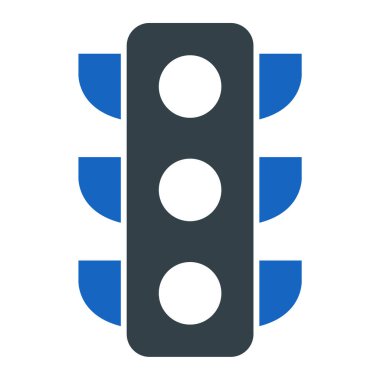 Trafik ışığı düz simgesi, vektör illüstrasyonu