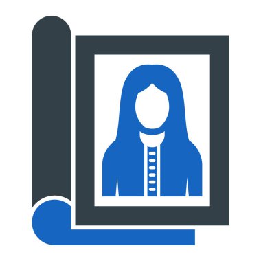 Kadın. Web simgesi basit illüstrasyon