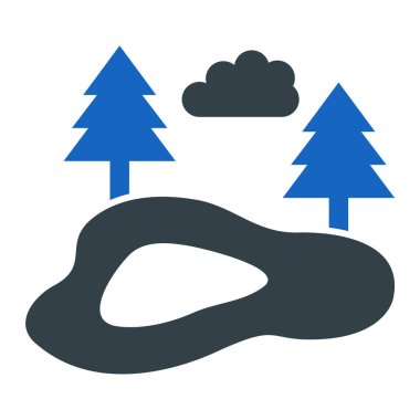 Orman. Web simgesi basit illüstrasyon