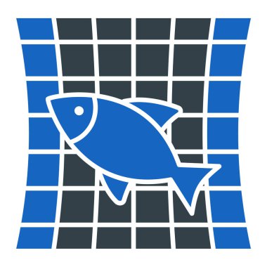 Balık ikonu. Web için deniz yaşam vektör simgelerinin basit bir gösterimi