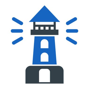 deniz feneri ikonu vektör illüstrasyonu