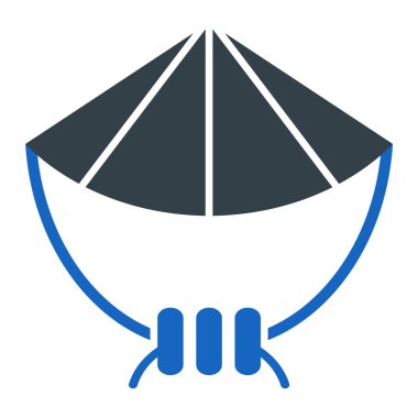 Mavi ve beyaz çizgi simgesinin vektör çizimi