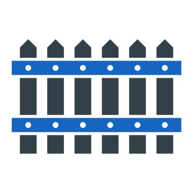 Çit simgesi. Ağ için ahşap kapı vektör simgelerinin basit çizimi