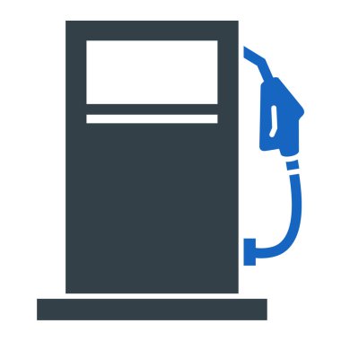 Benzin istasyonu ikonu. Web için benzin pompası vektör simgelerinin özet çizimi