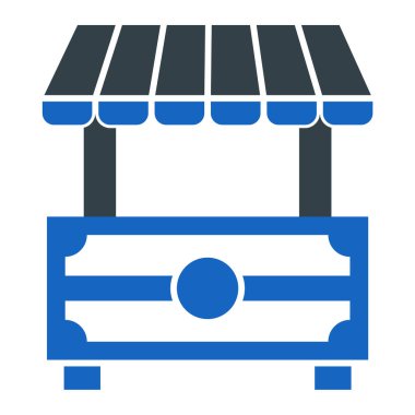 dükkan ikonu. beyaz arkaplanda izole edilmiş web tasarımı için pazar kiosk vektör simgeleri çizgi filmi