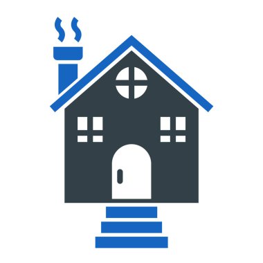 Ateş ikonlu ev. vektör illüstrasyonu