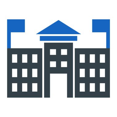 Bina. Web simgesi basit illüstrasyon