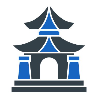 Bir bina simgesinin vektör illüstrasyonu