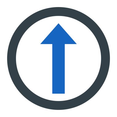 ok yukarı vektör simgesi. biçim düz sembol, yuvarlak açılar, beyaz arkaplan.