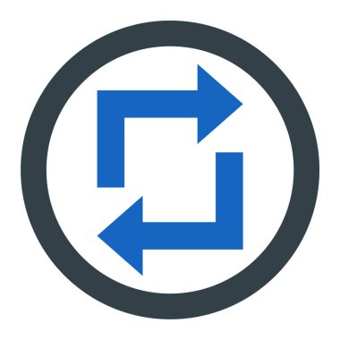 Vektör simgesini tazele. biçim düz sembol, beyaz renk, yuvarlak açılar, gri arkaplan