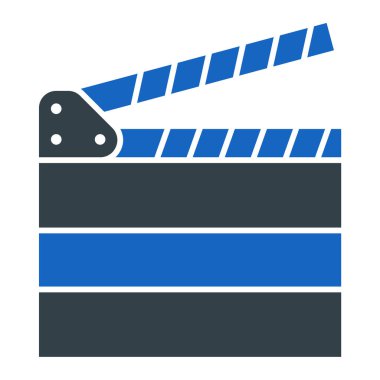 Film alkışlama simgesi. Web için sinemanın düz görünümü klapperboard vektör simgeleri