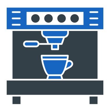 Kahve makinesi simgesi, vektör illüstrasyonu