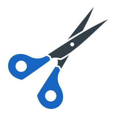 Makas simgesi. Beyaz arkaplanda izole edilmiş web tasarımı için berber dükkanı vektör simgelerinin basit çizimi