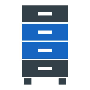 Çekmeceler. Web simgesi basit illüstrasyon