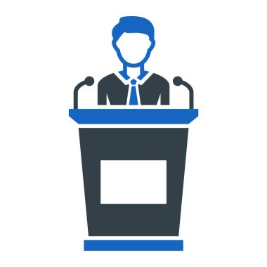 Konuşmacı. Web simgesi basit illüstrasyon