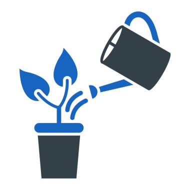 Çiçekli sulama kutusu, vektör illüstrasyonu