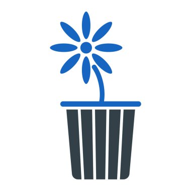 saksı ikonu. Web için bitki vektör simgelerinin basit çizimi