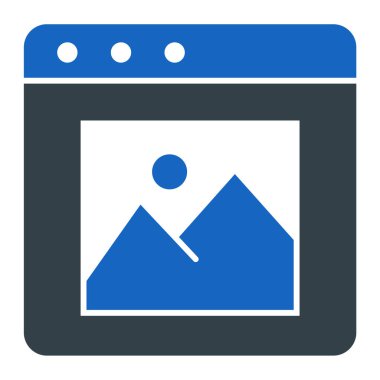 Fotoğraf makinesi simgesi. Web tasarımı için dağ vektör sembolünün basit bir gösterimi