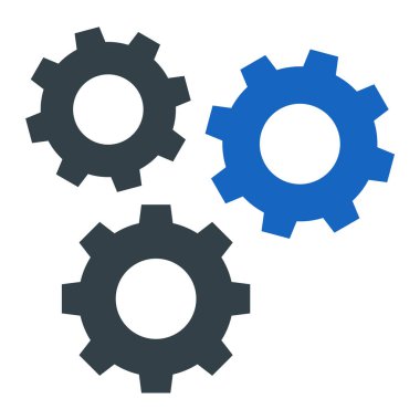 Vites simgesi. Web için dişli vektör simgelerinin düz çizimi