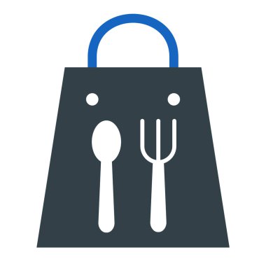 Alışveriş poşeti ikon vektör illüstrasyonu